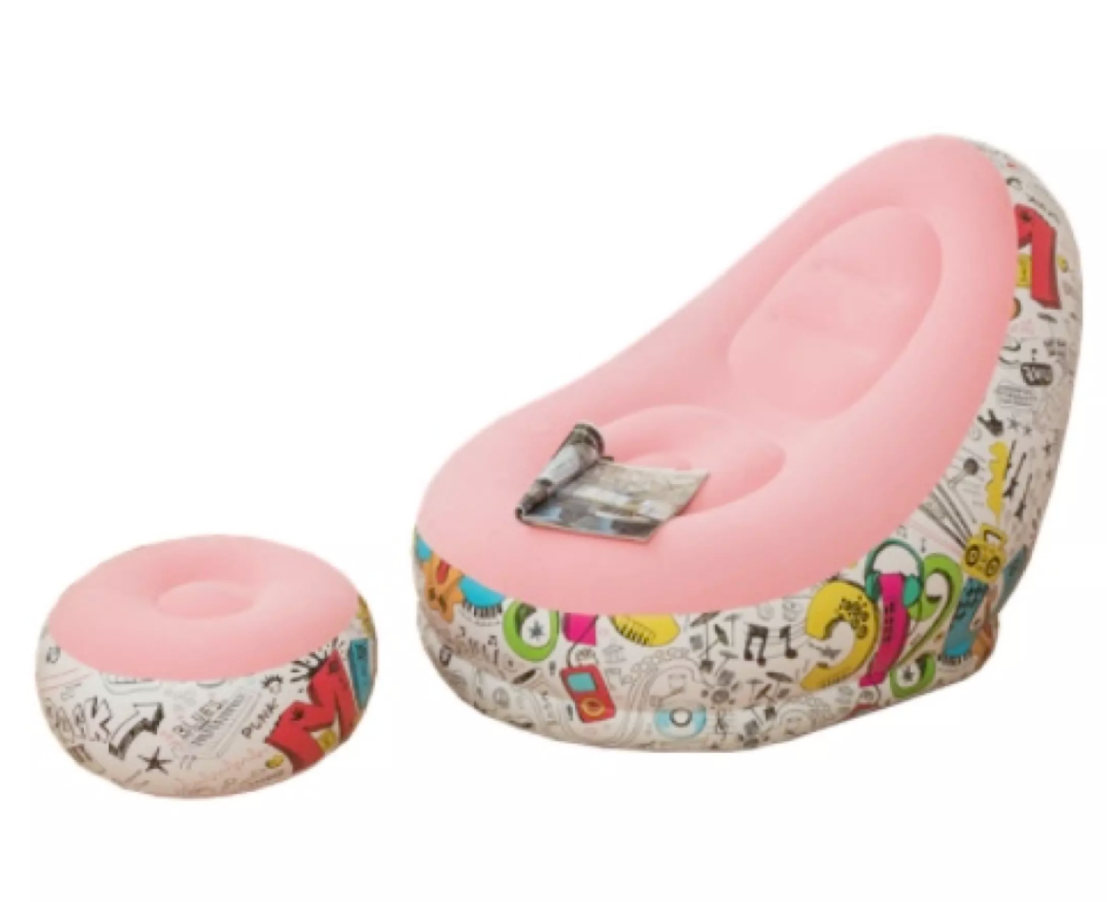 PinkMuice Ghế Bơm Hơi Nghỉ Ngơi kèm Gác Chân