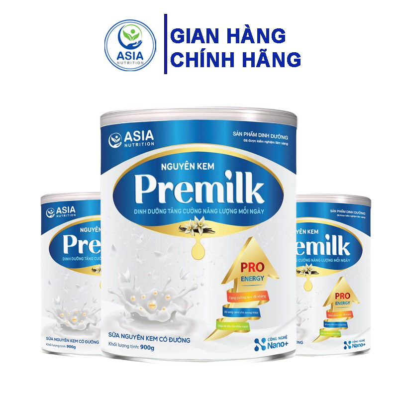 Sữa bột nguyên kem Premilk Asia 900g Nutrition tác dụng phục hồi sức khỏe, tăng cân an toàn