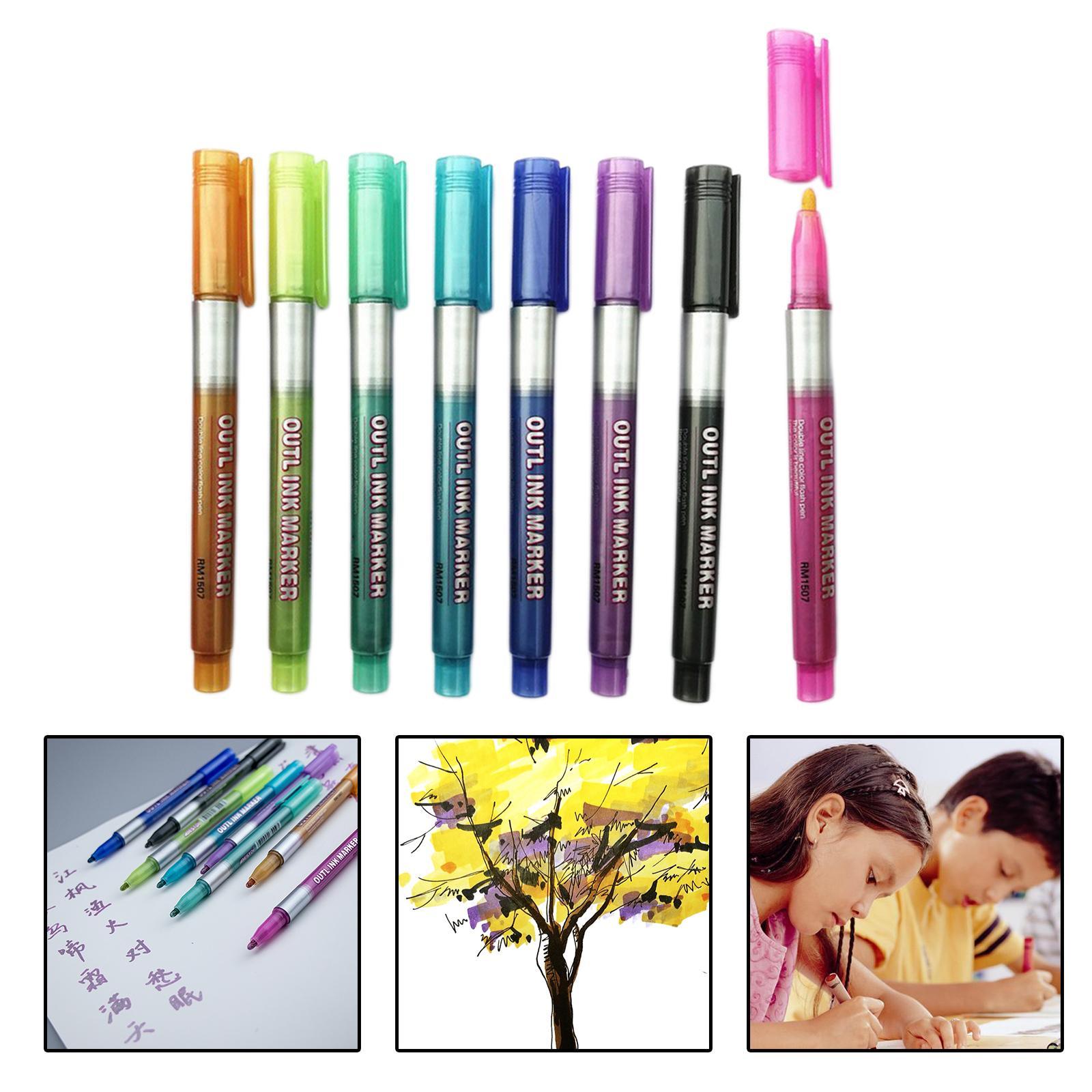 Double Line Outline Pen   Pen Writing Sticky Notes School Stationery