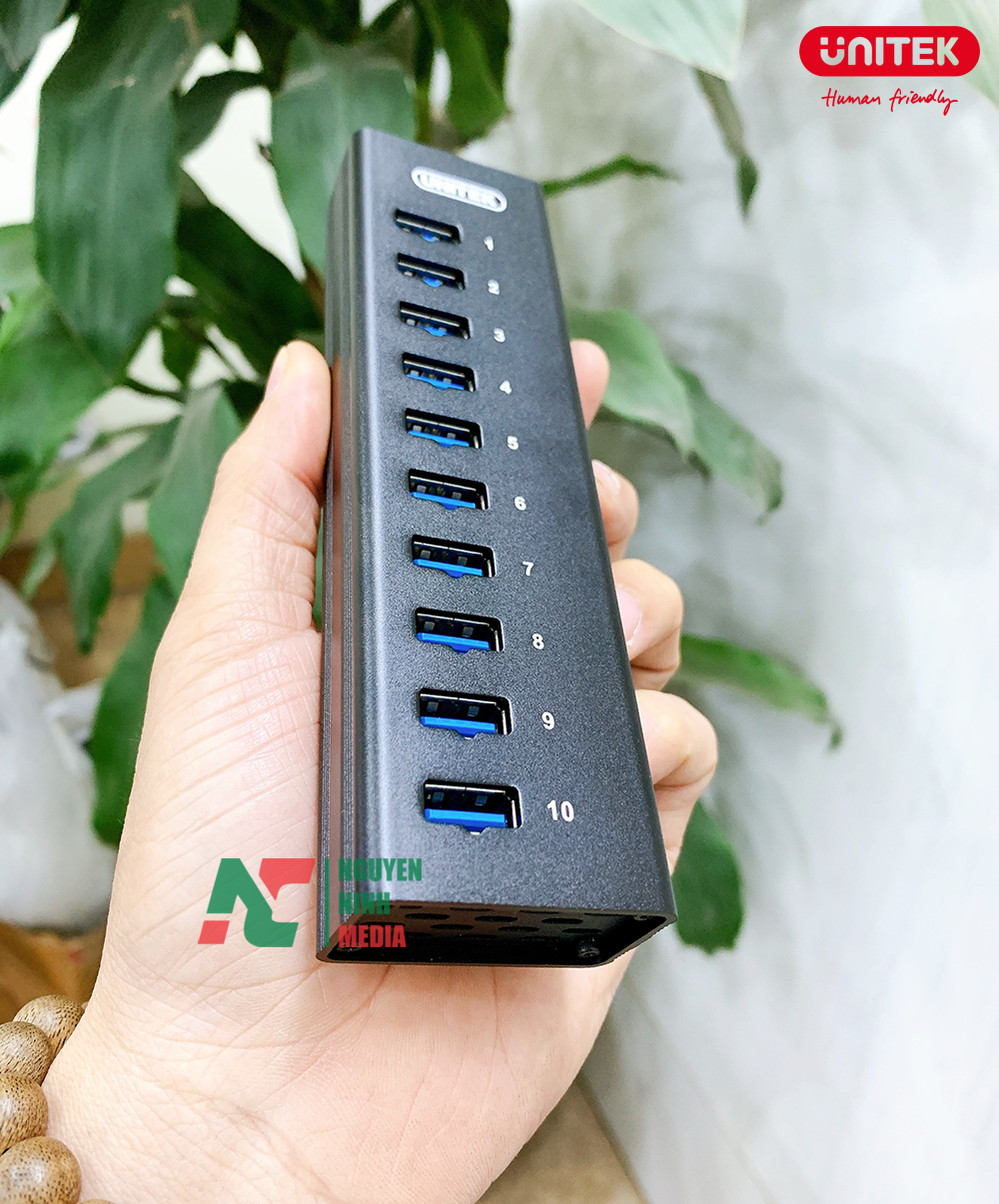 Bộ Chia USB 3.0 10 Cổng UNITEK H305A Tốc Độ Cao 5Gbps - Hàng Chính Hãng