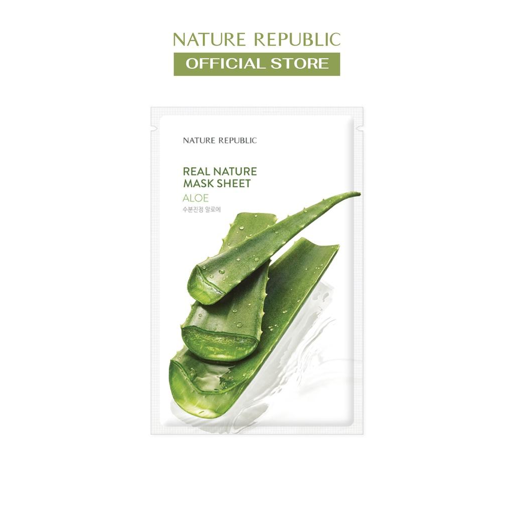 Nature Republic Mặt nạ giấy dưỡng ẩm, làm dịu da Real Nature Aloe Mask Sheet 23ml