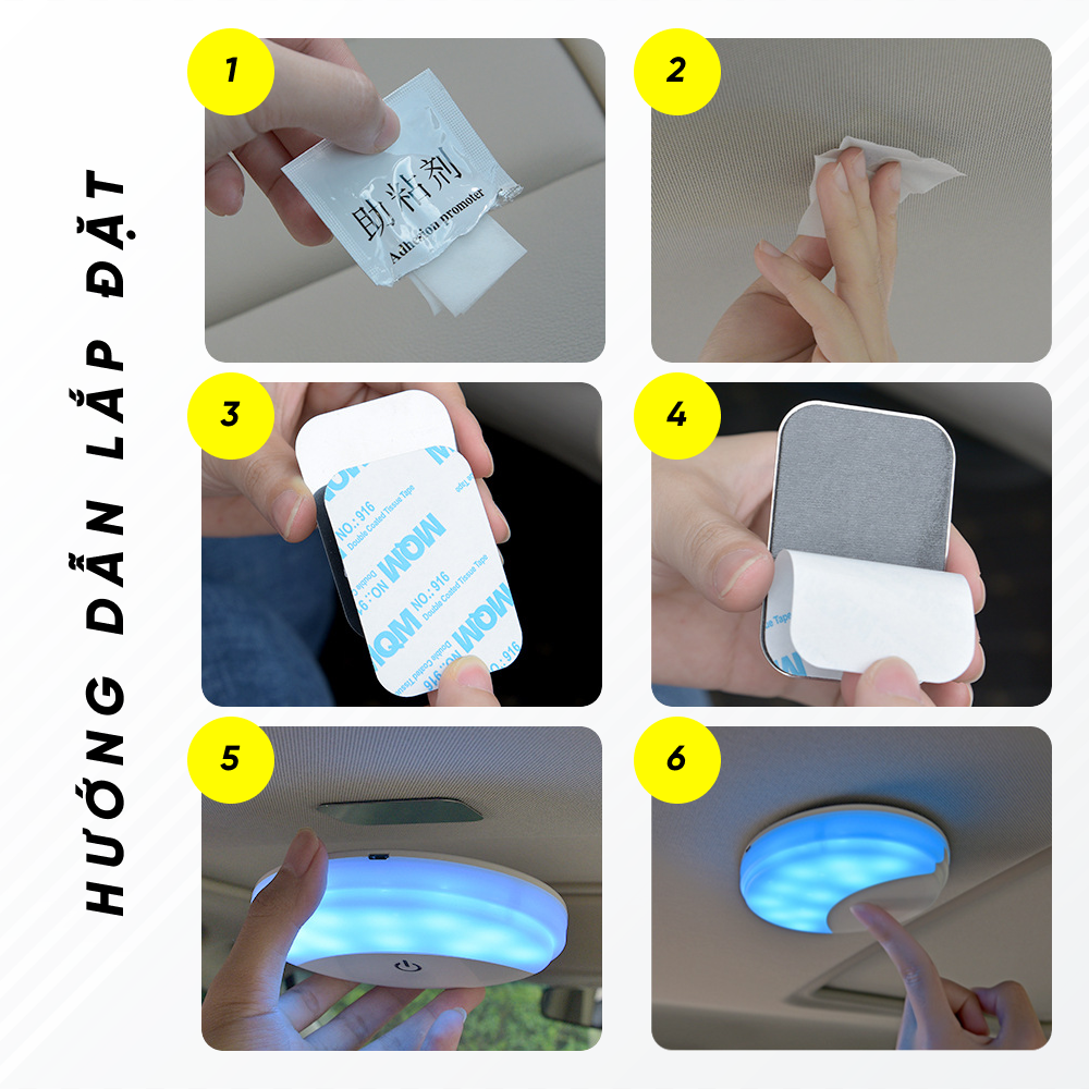 Đèn Led Tròn Đa Dụng Sử Dụng Pin Sạc | Đèn Led Tròn Đa Dụng Gắn Trần Xe Ô Tô, Tủ Quần Áo Sạc Pin Tiện Lợi, Dễ Dàng Sử Dụng, Cường Độ Sáng Tốt
