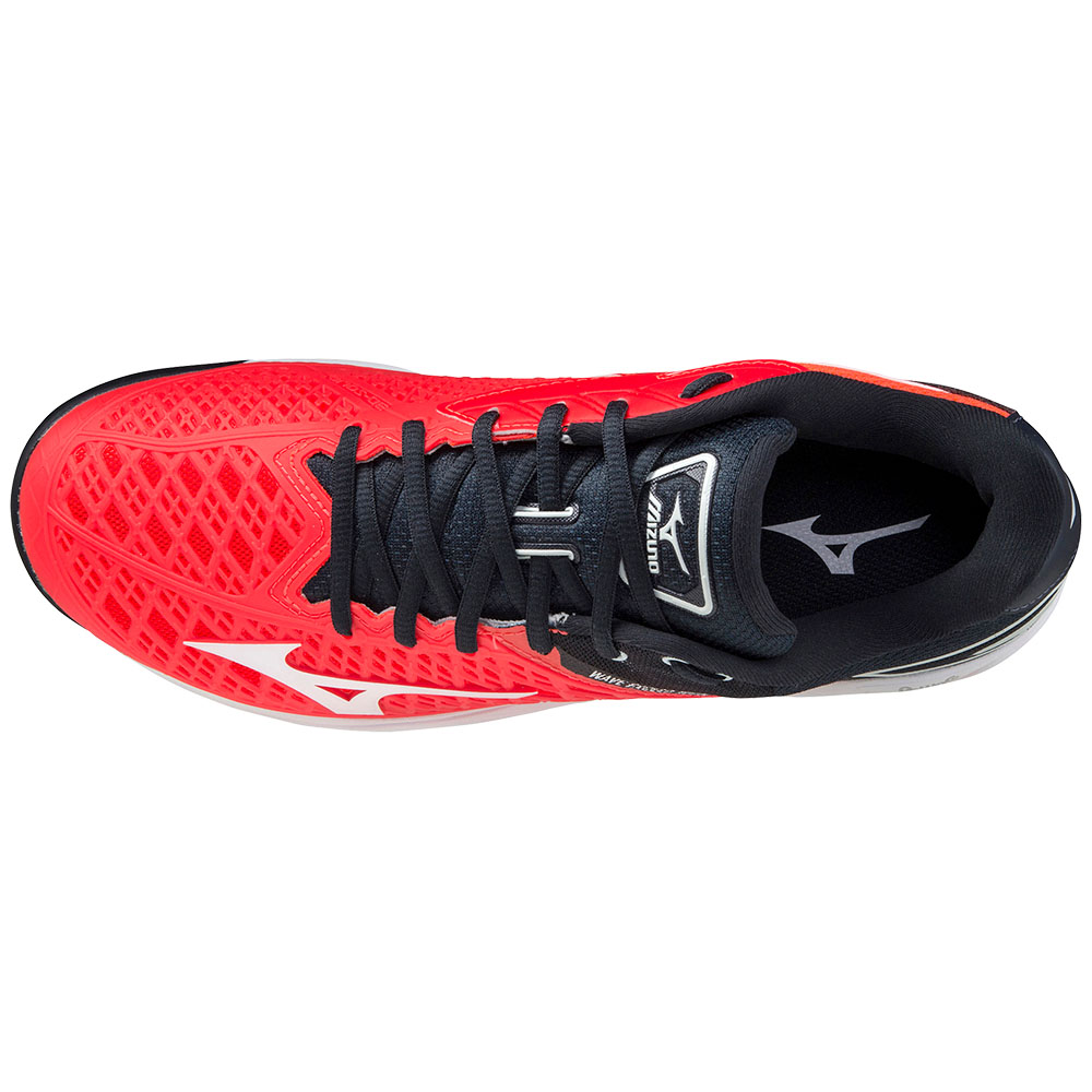 Giày tennis Mizuno Wave Exceed Tour 4AC  61GA207062 hàng chính hãng, màu đỏ, chống lật cổ chân - Tặng kèm tất thể thao Bendu