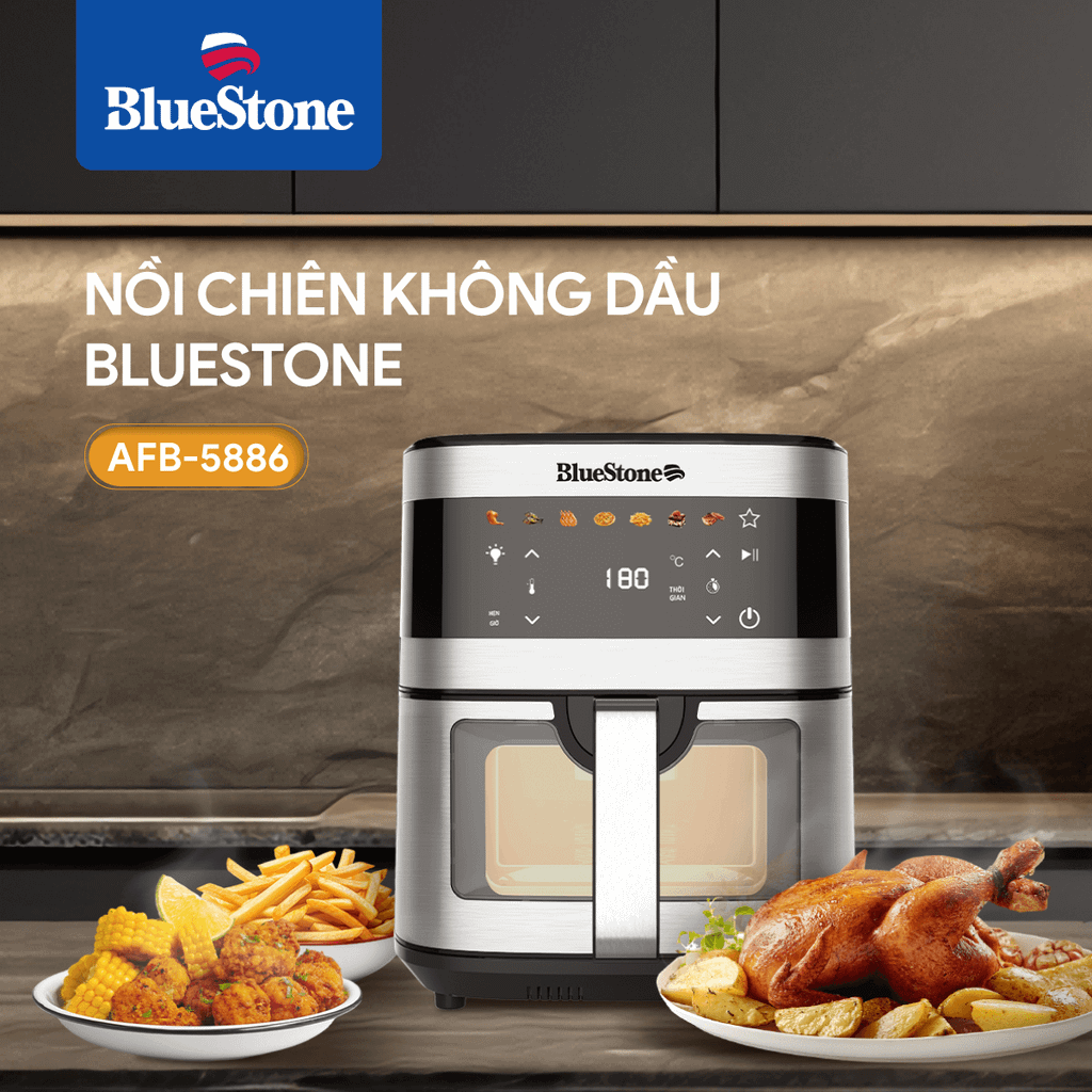 Nồi Chiên Không Dầu BlueStone AFB-5886 9 Lít 1800W - Hàng chính hãng
