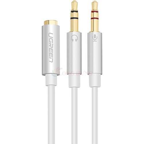 Cáp chuyển AV 3.5mm sang 2 đầu mic và tai nghe Ugreen Audio Cable Aluminum Case 20cm AV140 - Hàng chính hãng