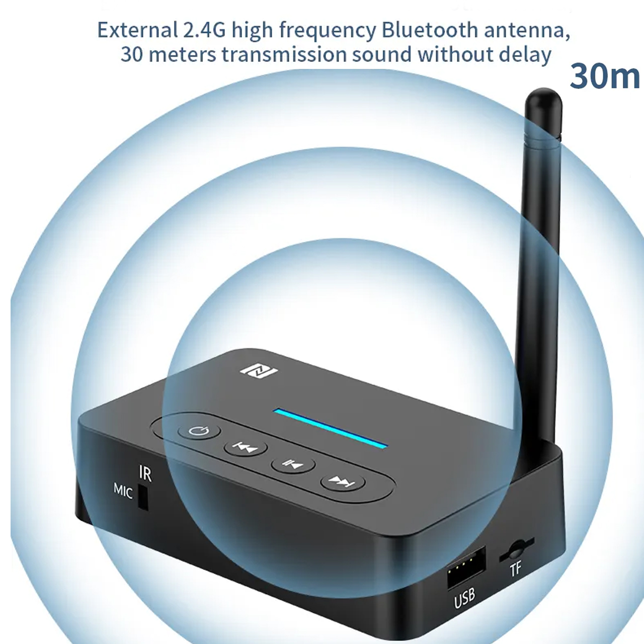 Bộ thu phát bluetooth không dây Vinetteam NFC D6 cho loa và amply bộ chuyển đổi âm thanh bluetooth 5.1 hỗ trợ AUX/RCA/USB U-Disk/TF có điều khiển  từ xa - hàng chính hãng