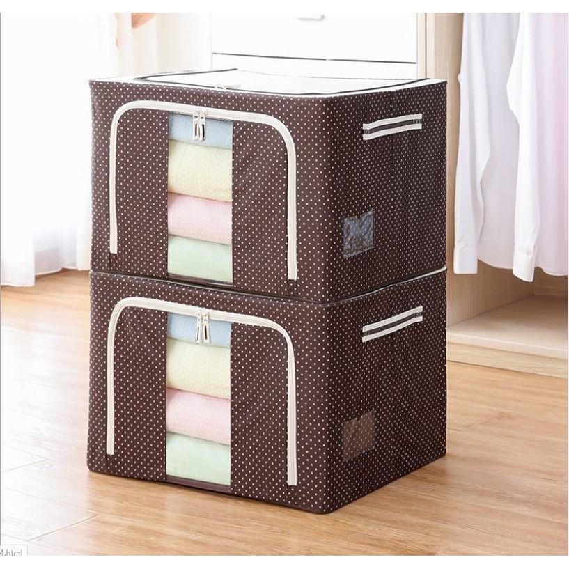 Bộ Túi Đựng Chăn Màn Khung Sắt Gấp Gọn Cao Cấp Amalife - Hộp Đựng Quần Áo, Đựng Đồ Đa Năng