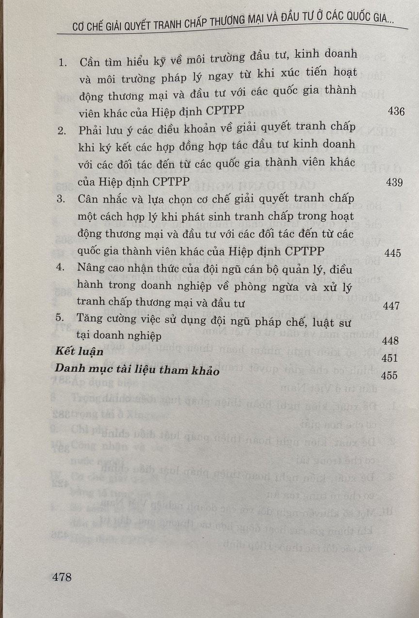 Cơ Chế Giải Quyết Tranh Chấp Thương Mại Và Đầu Tư Ở Các Nước Thành Viên Hiệp Định Đối Tác Toàn Diện Và Tiến Bộ Xuyên Thái Bình Dương (Sách chuyên khảo)
