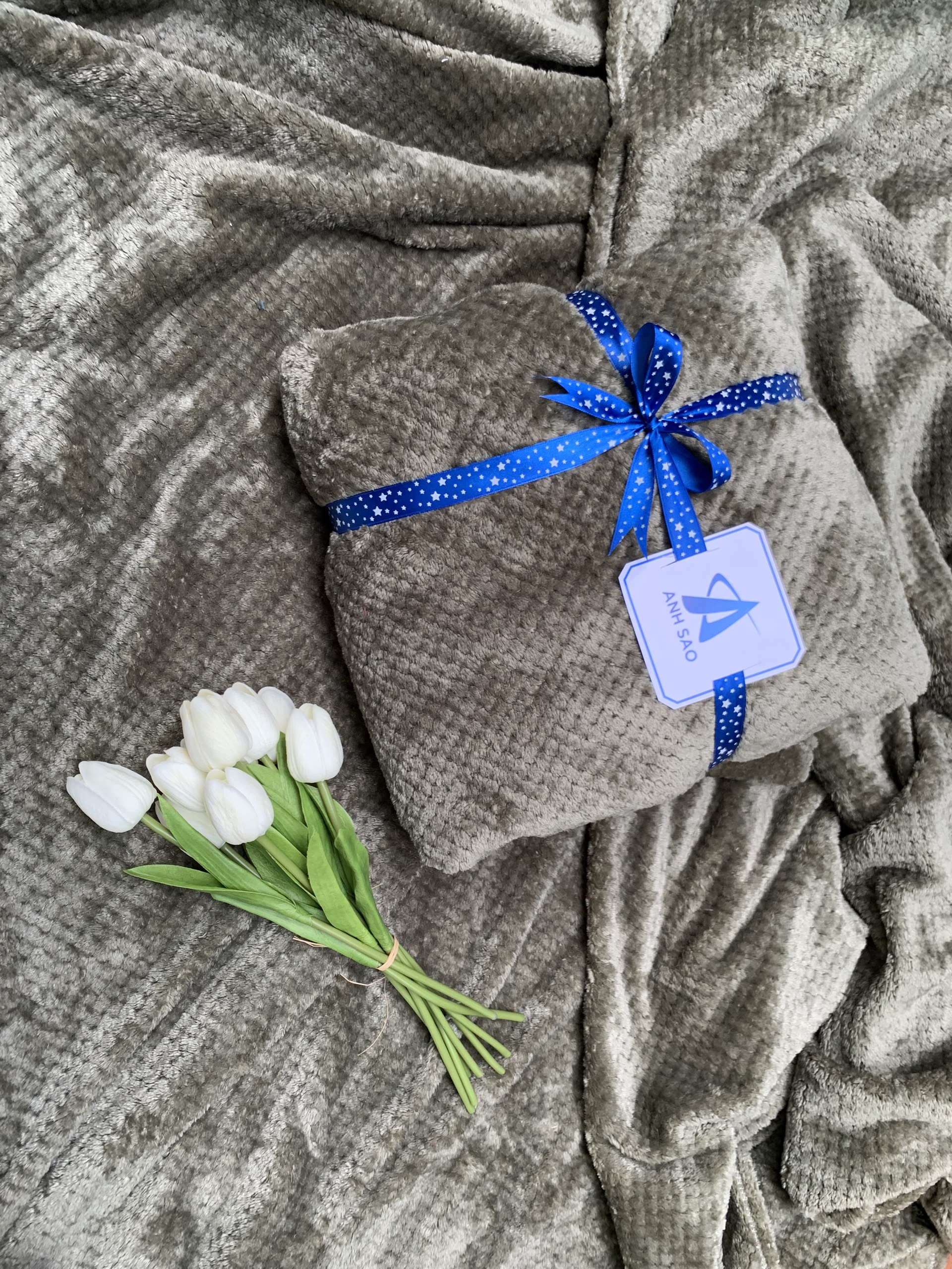 Mền lông cừu vân hạt bắp vải microfiber cao cấp A 1m6x2m - mềm mại, ấm áp, thấm hút tốt