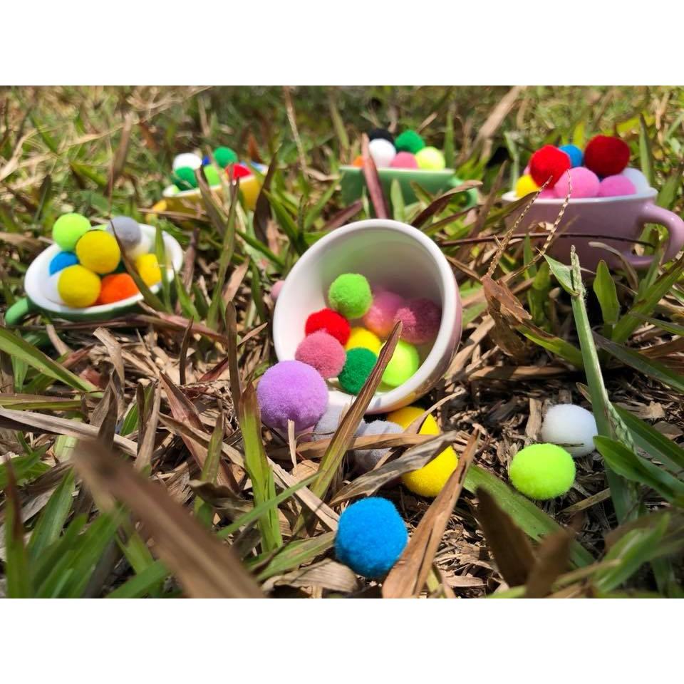 Pompom len 1,5cm chơi bột nặn đất nặn an toàn TEDU
