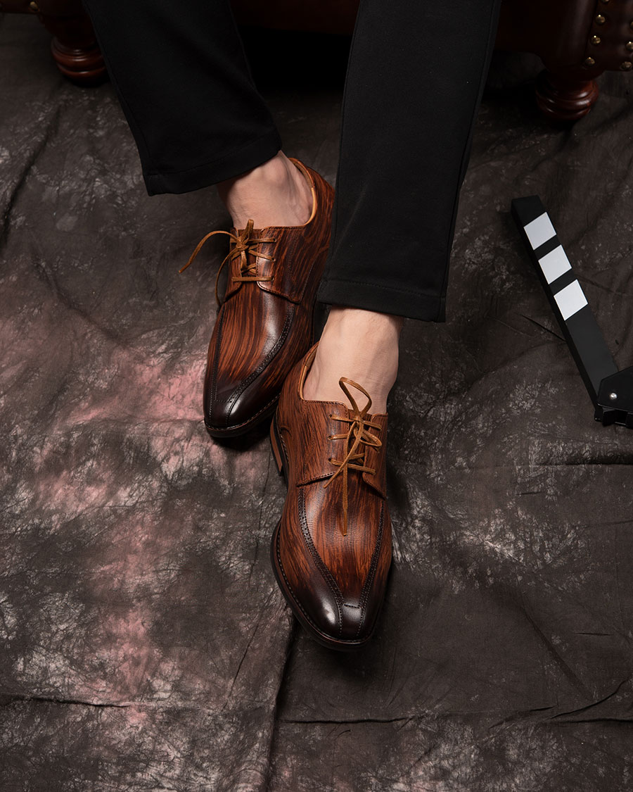 GIÀY TĂNG CHIỀU CAO NAM T200 NÂU BÒ CAO 6CM