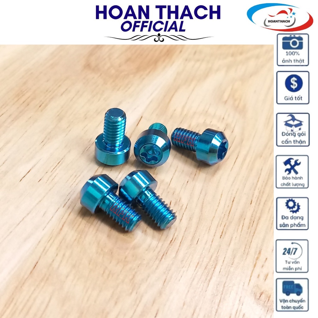 Ốc Titan GR5 6L10 trụ xanh lục bảo dùng cho nhiều dòng xe HOANTHACH SP007831 (giá 1 con)