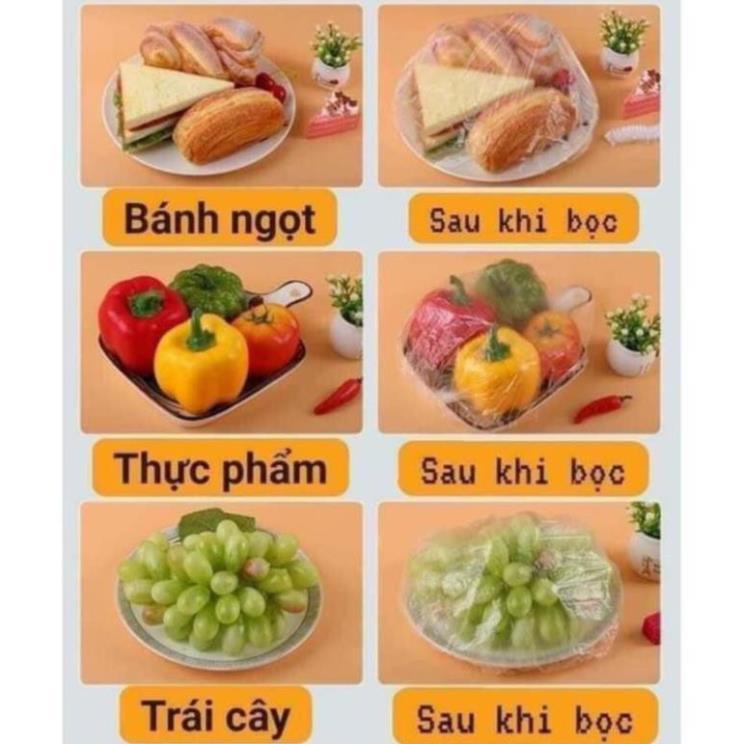 Sét 100 màng bọc thực phẩm túi gấu co giãn tái sử dụng tiện ích