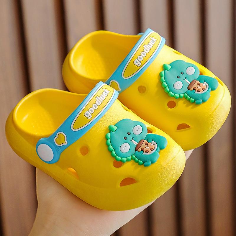 Dép Sục Khủng Long Uống Trà Sữa Siêu Cute Cho Bé Trai Bé Gái Mihoshop