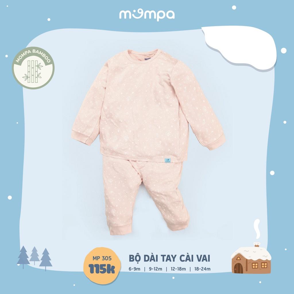 Bộ QA dài tay mompa cho bé cài vai tiện lợi từ 6-24m