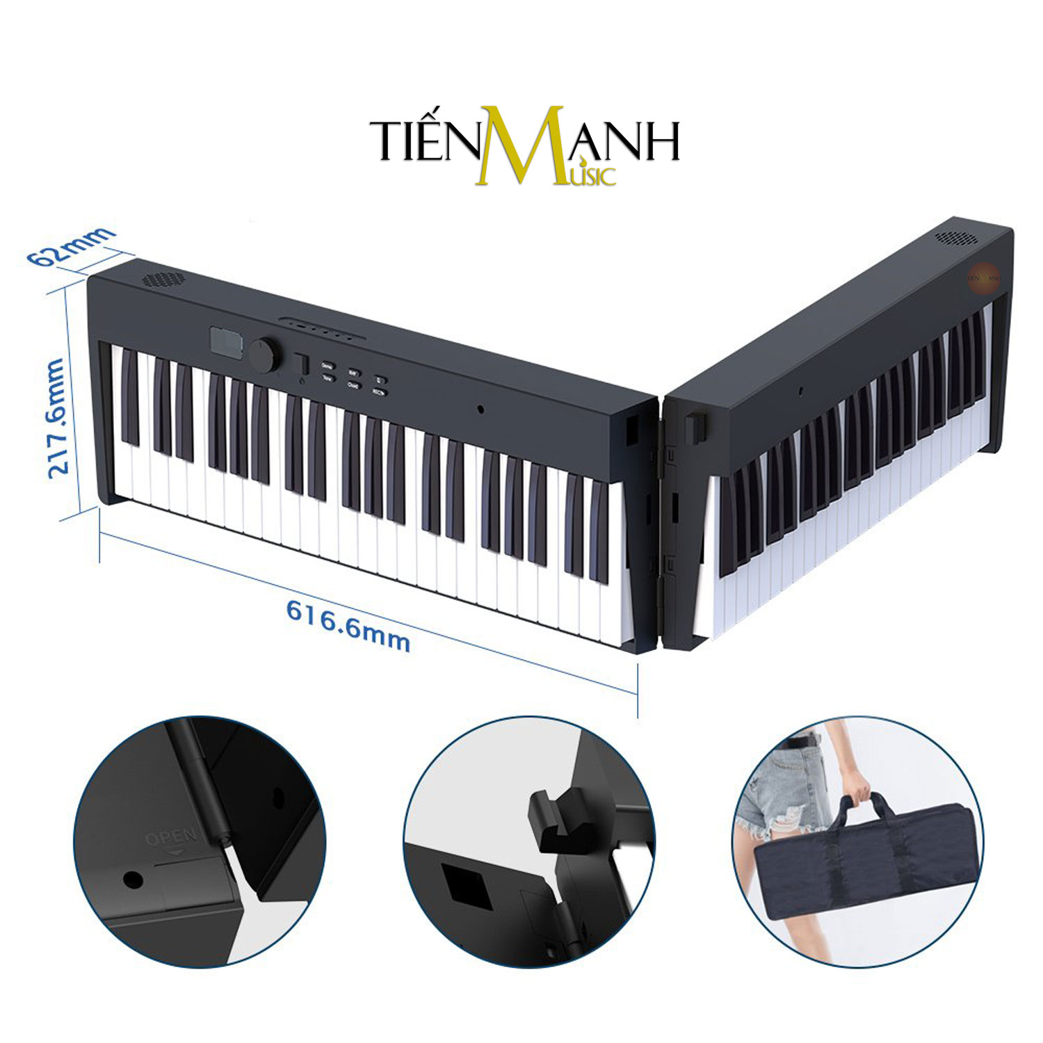 Đàn Piano Điện Konix PJ88C Đàn, Chân, Bao, Nguồn - 88 Phím Cảm Ứng Lực Midi Keyboard Controllers Hàng Chính Hãng