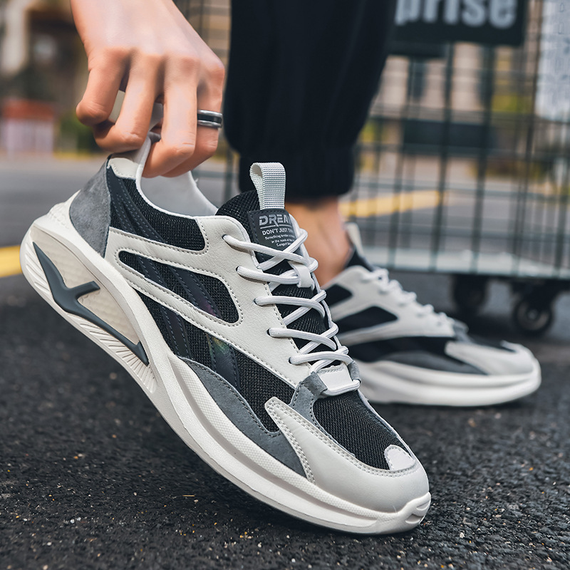 Giày Thể Thao Nam GEMI - Giày Sneaker Màu Trắng Viền Đen - Trắng Viền Vàng, Giày Thể Thao Mẫu Mới Hot Trend 2022 - G5190