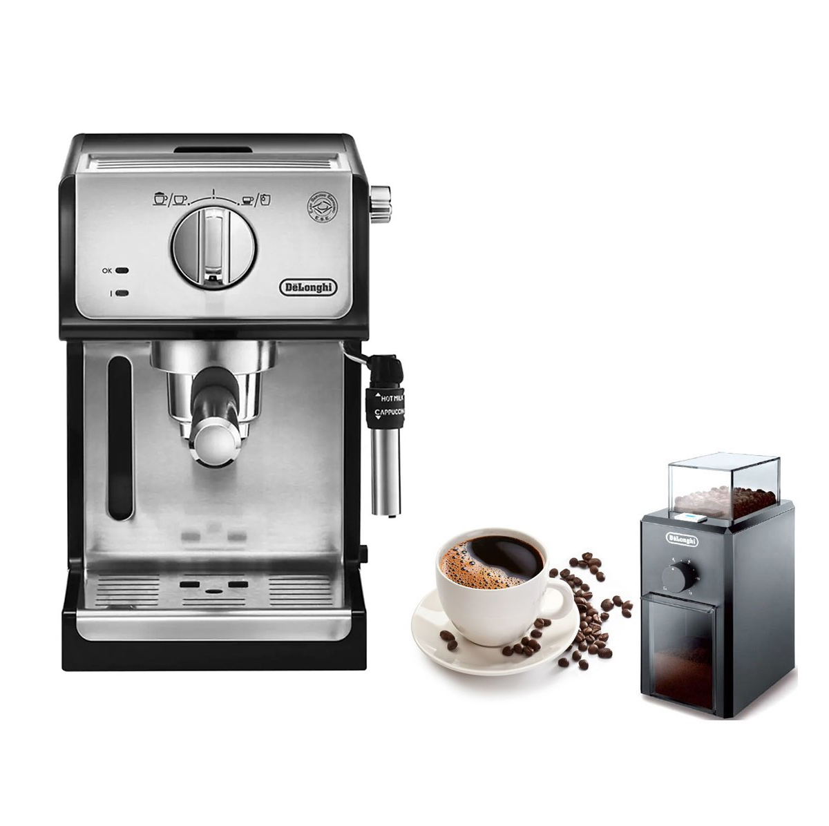 Combo máy pha và máy xay cafe Delonghi ECP35.31 + KG79 - Hàng chính hãng