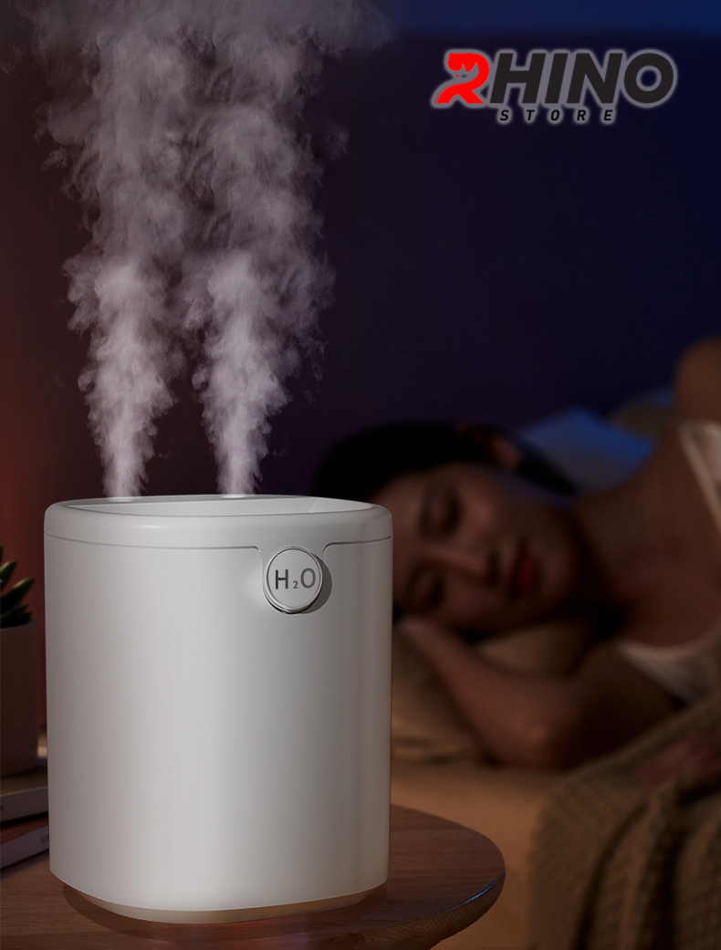 Máy phun sương tạo ẩm cỡ lớn Rhino H803 5000ml, 2 lõi phun, tích hợp đèn, dung tích lớn cho không gian rộng - Hàng chính hãng