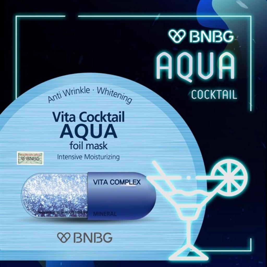 Hộp 10 Mặt Nạ BNBG Vita Cocktail Aqua Foil Mask - Intensive Moisturizing Cấp Nước Dưỡng Da Săn Chắc 30ml
