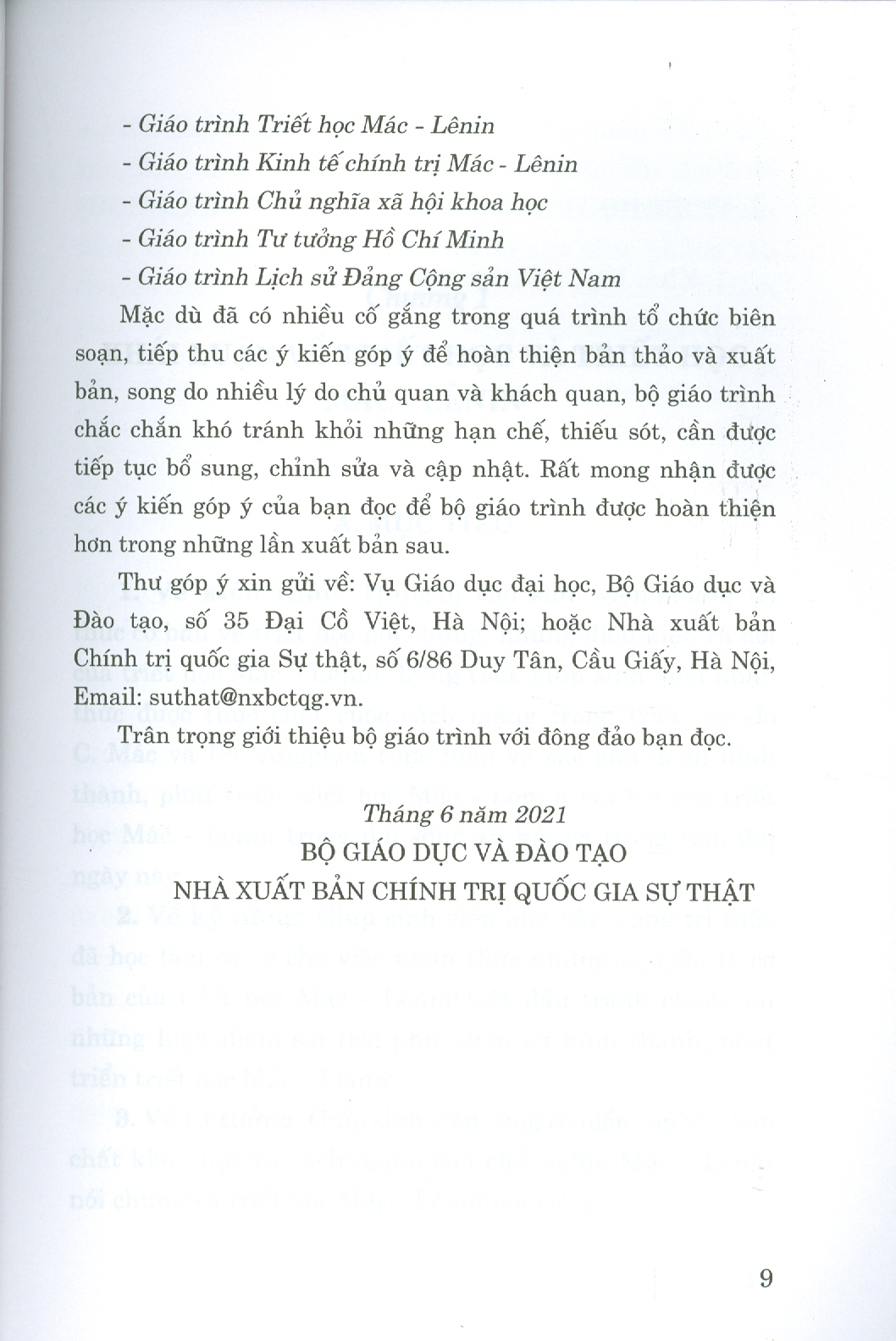 Combo 3 cuốn Giáo Trình Triết Học Mác – Lênin + Giáo Trình Kinh Tế Chính Trị Mác – Lênin + Giáo Trình Lịch Sử Đảng Cộng Sản Việt Nam – Bộ mới năm 2021