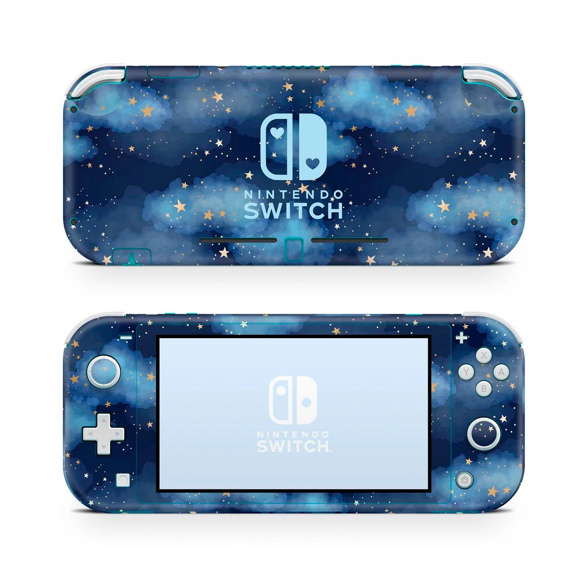 Skin decal dán Nintendo Switch Lite mẫu mây trời &amp; sao (dễ dán, đã cắt sẵn)