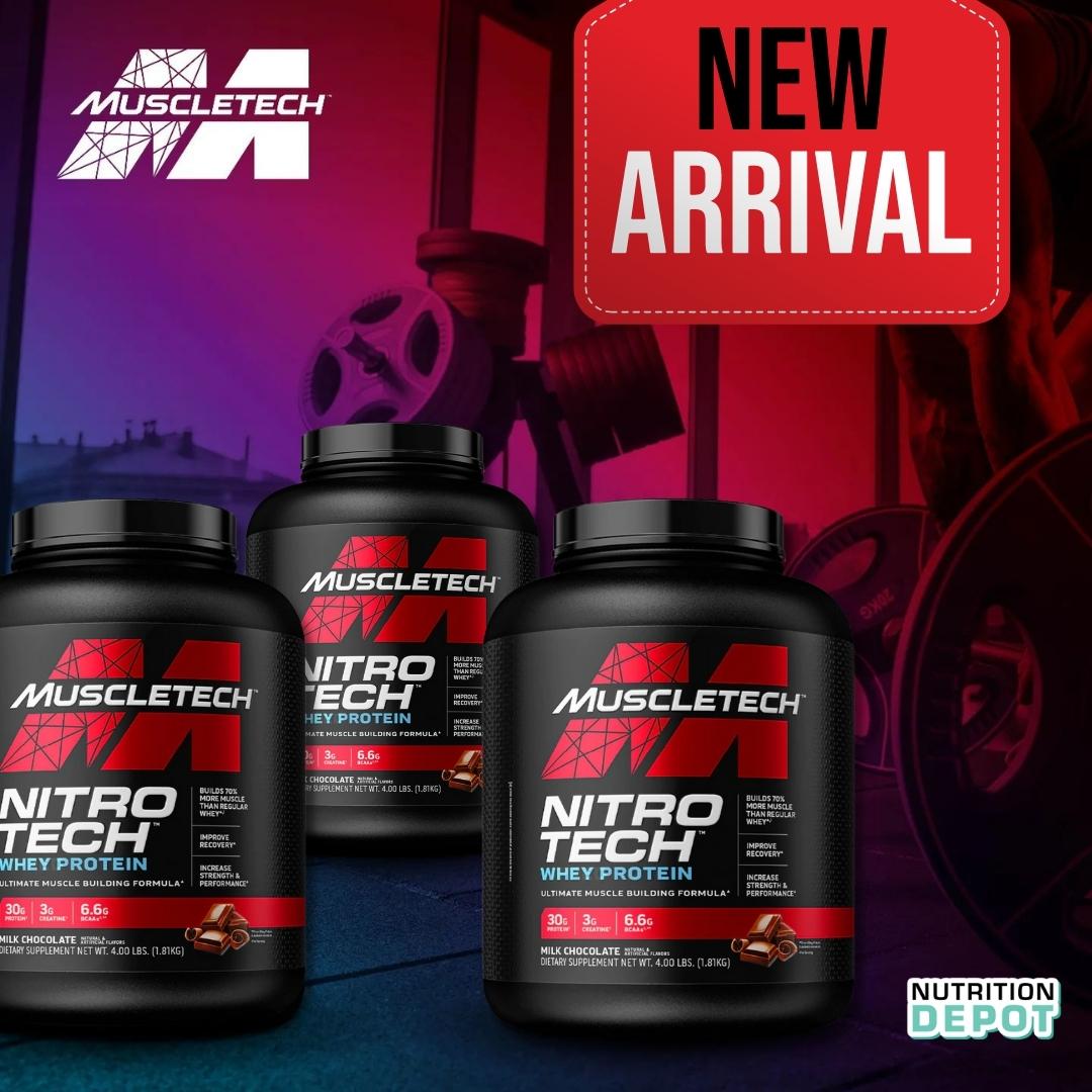 Sữa tăng cơ Nitrotech Whey Protein Muscletech 4lbs - Hỗ trợ tăng cơ và phục hồi cơ tối đa - Nutrition Depot