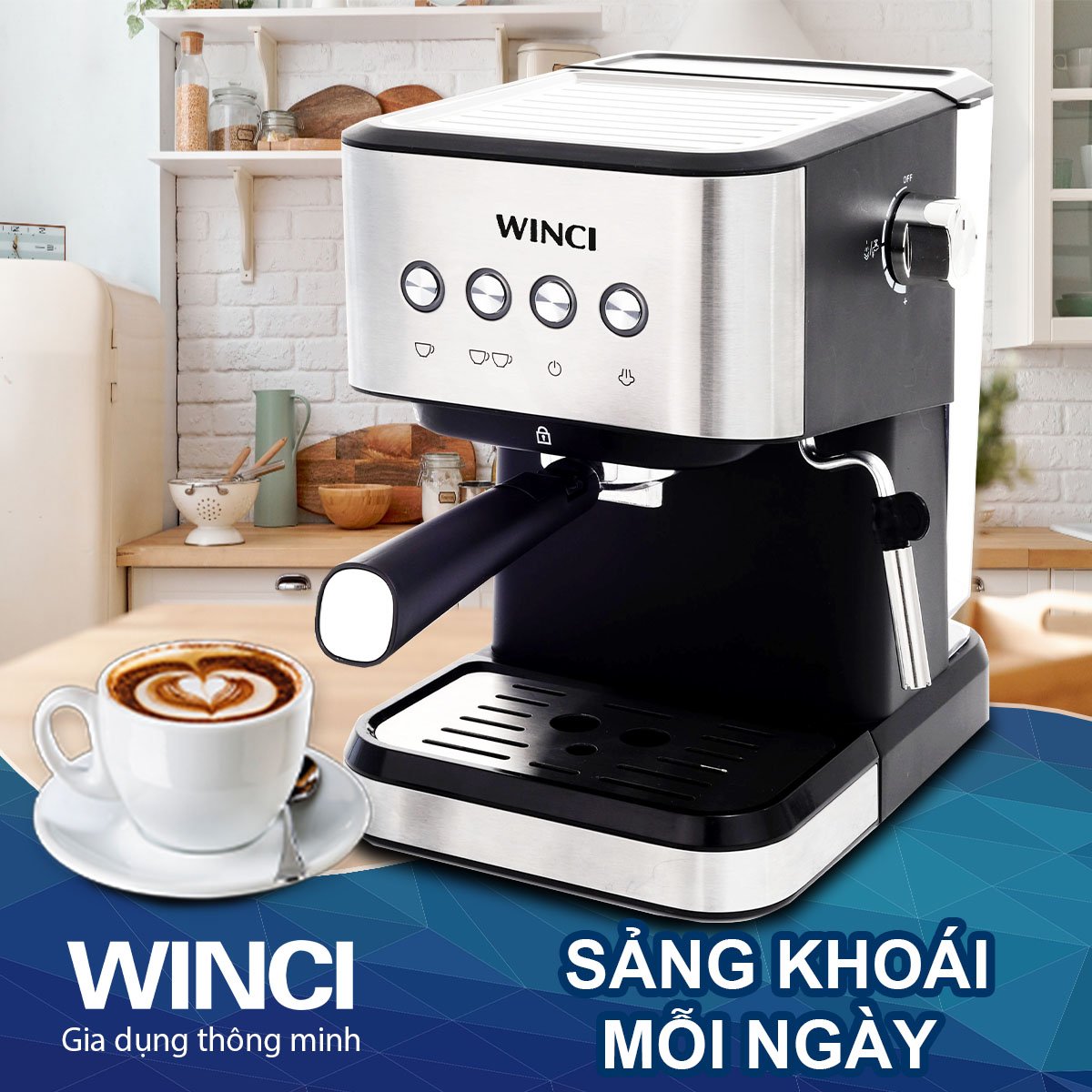 Máy pha cafe tự động Espresso Winci-3010, Hàng Chính Hãng