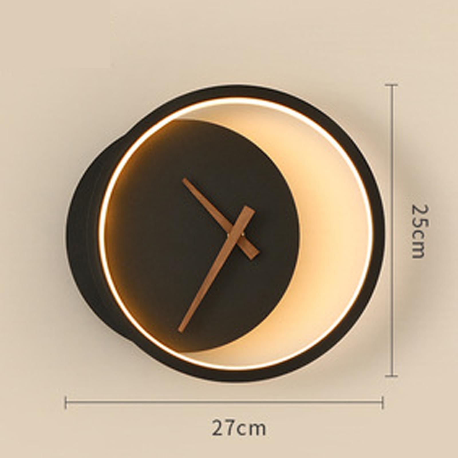 Minimalist Clock Wall Light Non-Ticking Clock for Room