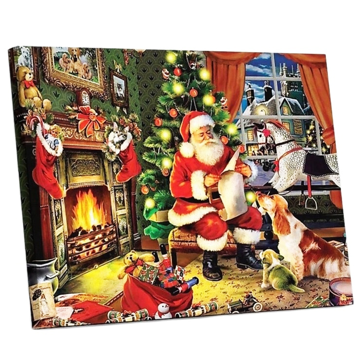 Tranh sơn dầu số hóa tự tô đã căn khung 40x50cm- PH9498 Đêm noel