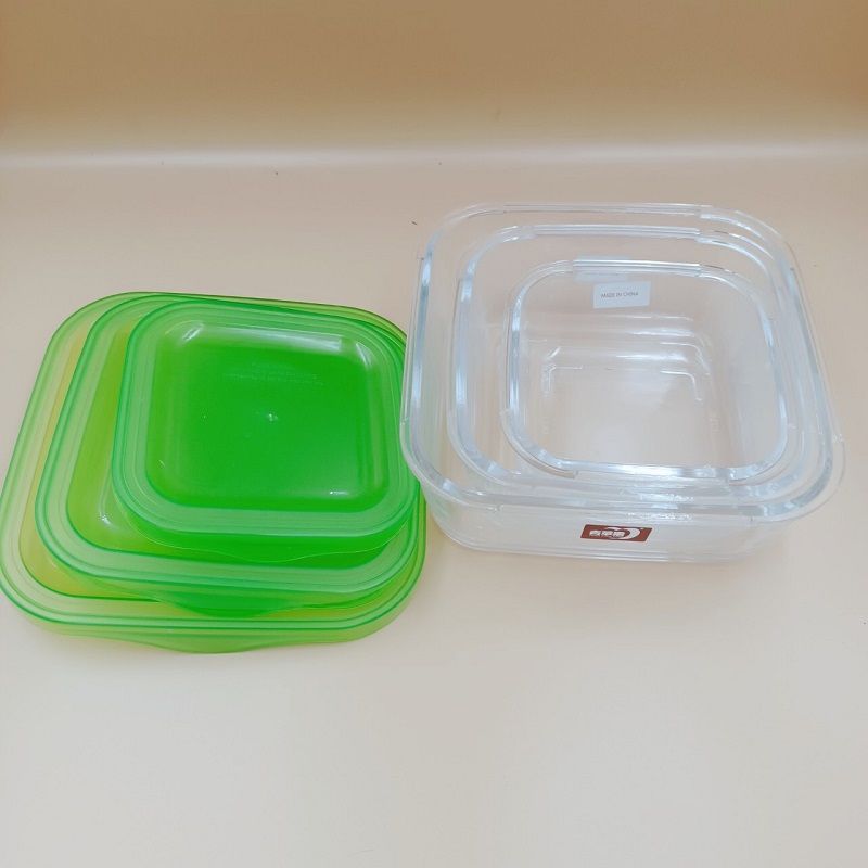 Bộ 4 Hộp Thủy Tinh Đựng Đổ Tủ Lạnh Dùng Được Cho Lò Vi Sóng