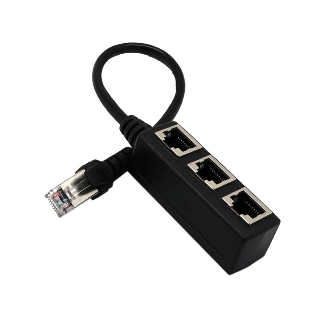 RJ45 Y Splitter Adapter 1 to 3 Port for CAT 5/CAT 6 LAN Ethernet Socket