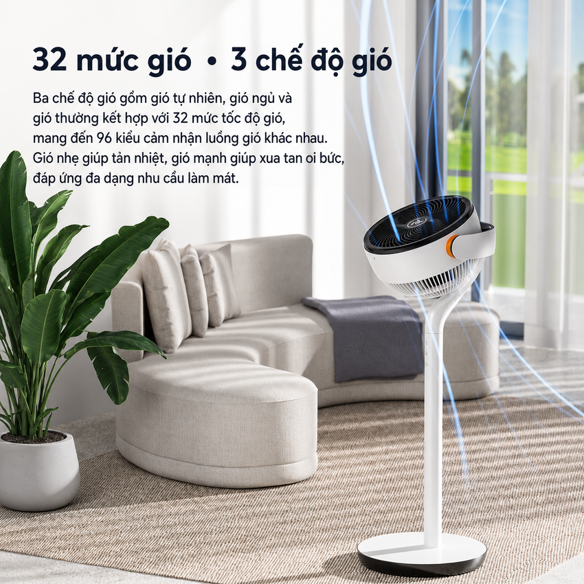 Philips ACR4144CF - Quạt Tuần Hoàn Không Khí Serial 4000, Động Cơ Biến Tần Inverter, Tiết Kiệm Điện, Hàng Nhập Khẩu.