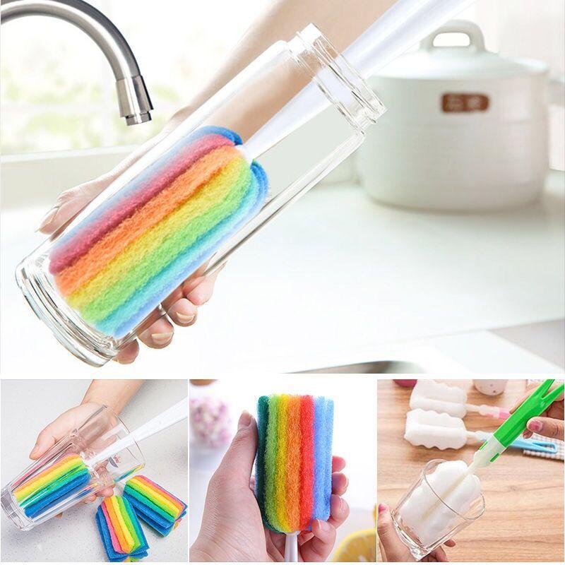 Cọ Rửa Ly, Rửa Bình Nước Đầu Bọt 7 Sắc Cầu Vồng - DumiStore