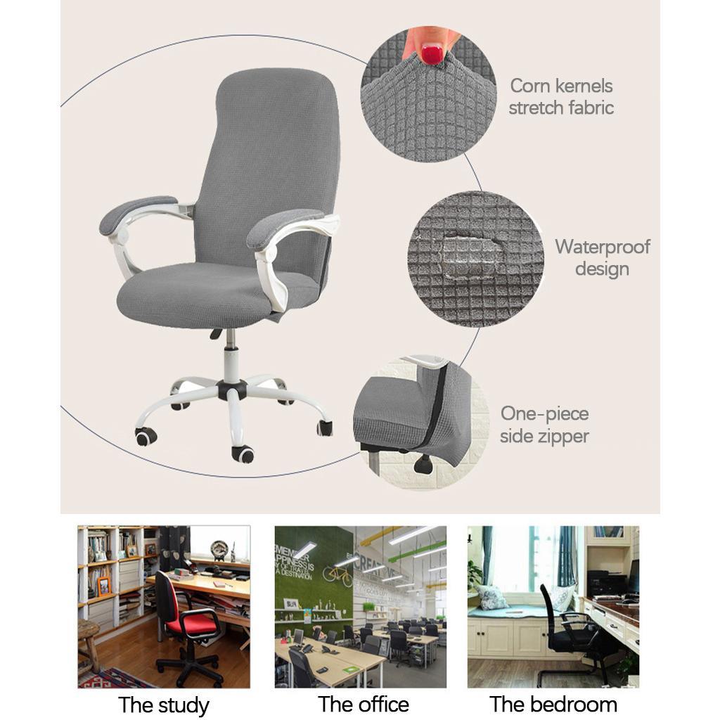 Office Chair Cover Washable Removable Seat  Chair Decor Navy M