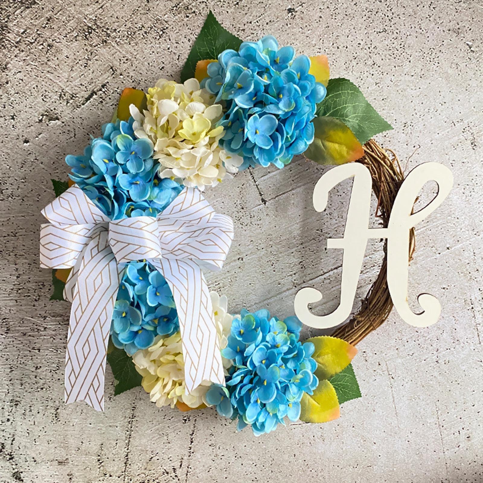 Hydrangea Wreaths Front Door Greenery Flower Garland Indoor Outdoor with Bow Artificial Flowers Wreath Cottage Wreath for Celebration Easter