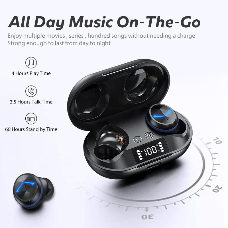 Tai Nghe Không Dây TWS Bluetooth 5.0 Thông Minh Loại Bỏ Tiếng Ồn Thể Thao Chống Thấm Nước Tai Nghe Tai Nghe Nhạc Có Micro