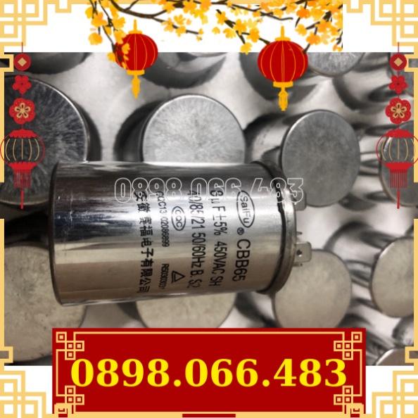 Tụ điện điện nhôm SAIFU 5uF, 6uF, 8uF 450VAC CBB65 mới về