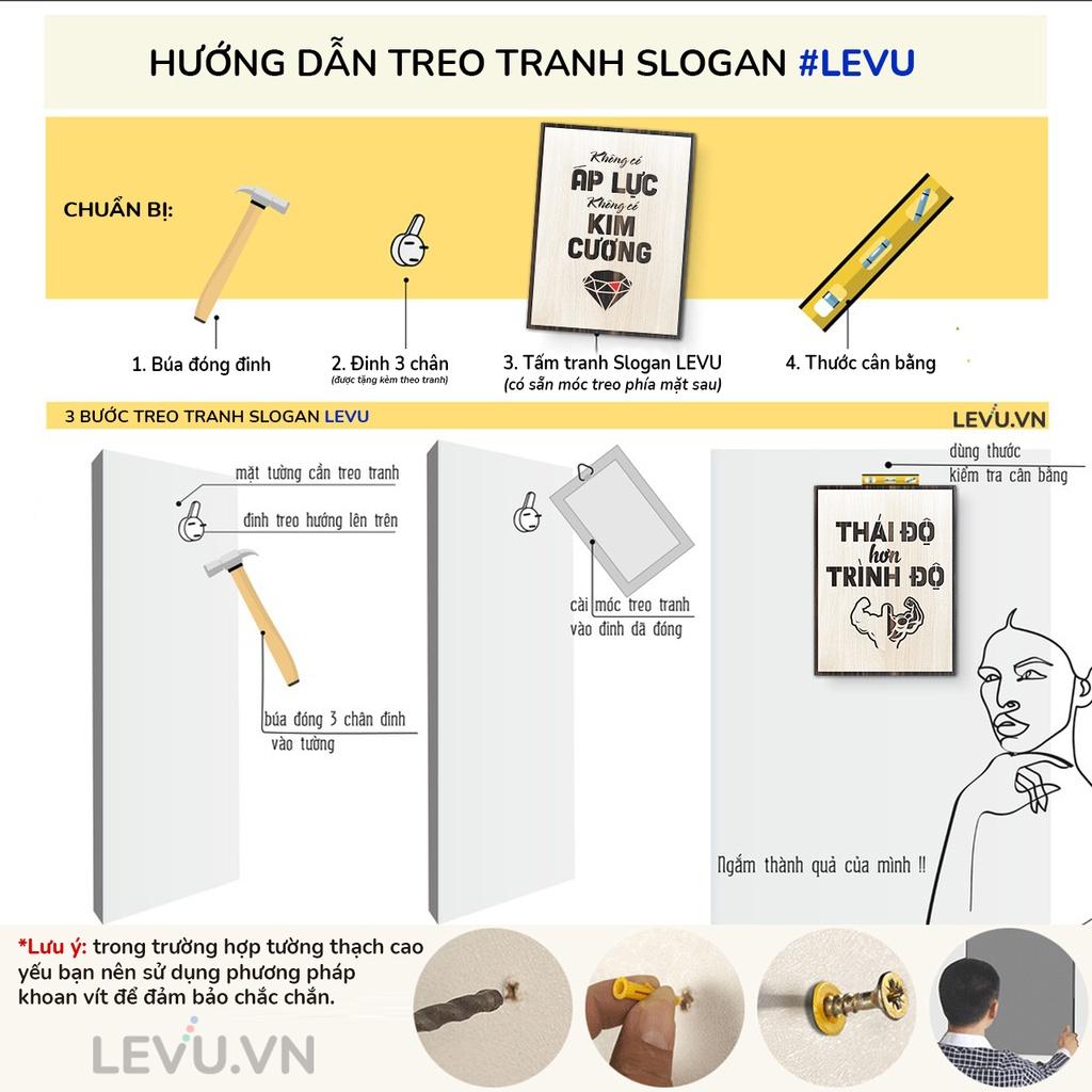 Tranh treo tường gỗ LEVU LV023 "Không có gì là không thể với một người luôn biết cố gắng"