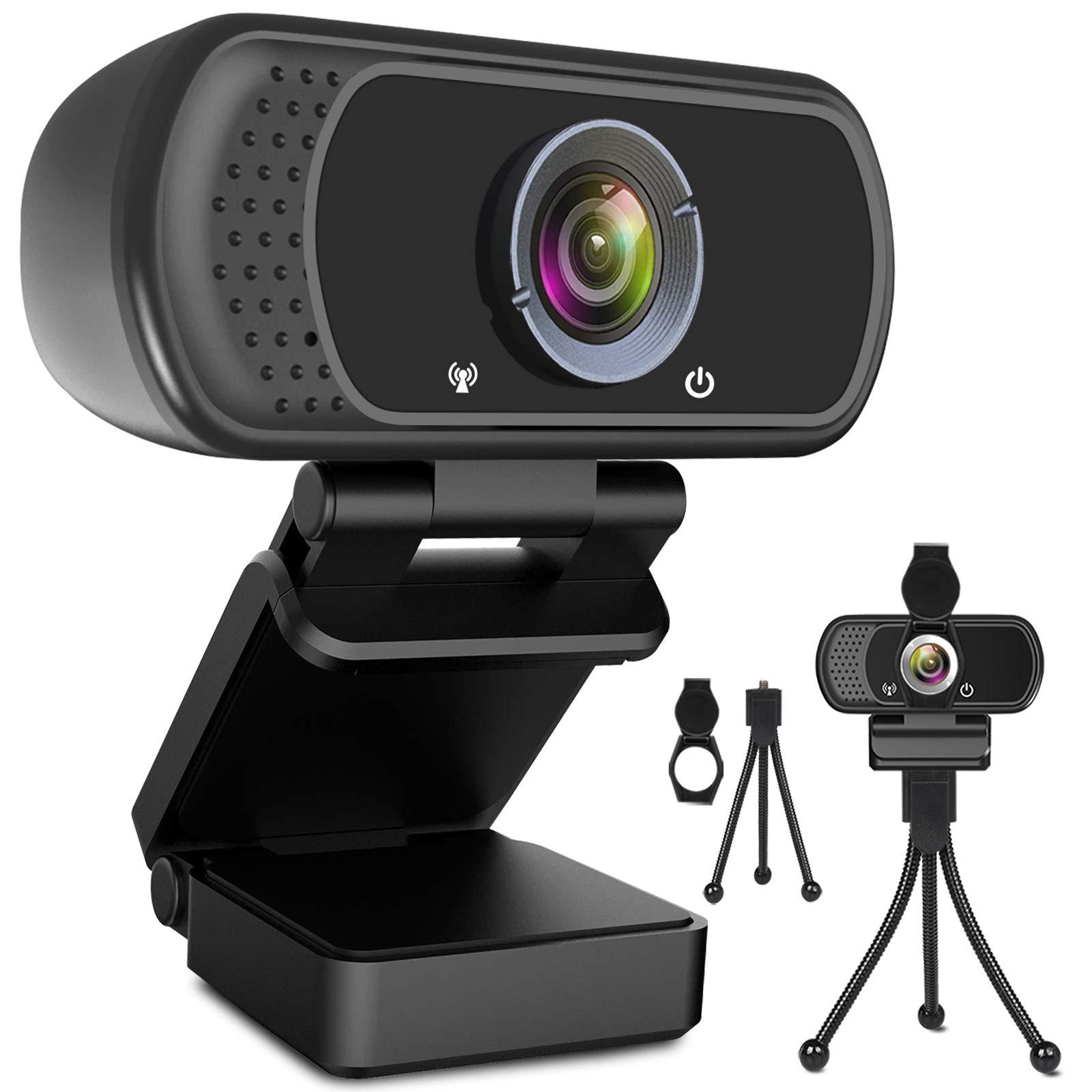 Webcam HD 1080p Camera web, máy tính USB máy tính webcam với micrô, máy tính để bàn Full HD Video Webcam Hình ảnh rộng 110 độ, mỗi lần phát trực tuyến webcam để ghi, gọi, hội nghị, chơi