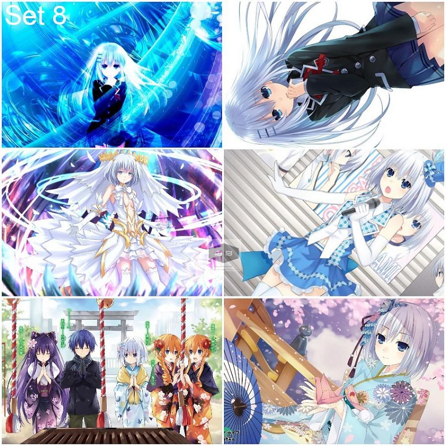 Bộ 6 Áp phích - Poster Anime Date A Live - Cuộc Hẹn Sống Còn (bóc dán) - A3,A4,A5