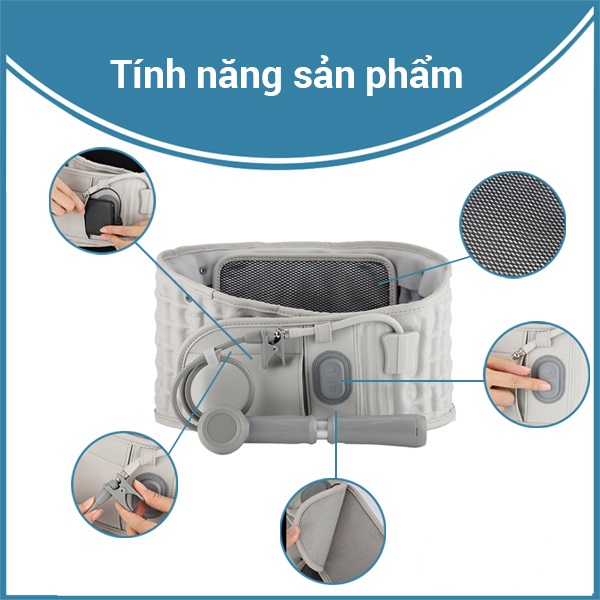 Đai Hơi Kéo Giãn Cột Sống [Phiên Bản 2022] - Xoá Bỏ Đau Thắt Lưng, Hạn Chề Quá Trình Thoát Vị Đĩa Đệm, Chất Liệu PU Cao Cấp, An Toàn, Thích Hợp Mọi Lứa Tuổi