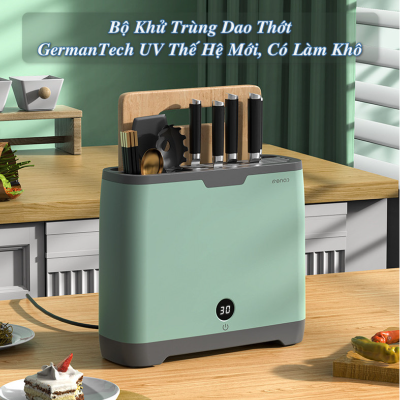 Bộ Khử Trùng Dao Thớt Bằng Tia UV Thế Hệ Mới, Có Làm Khô