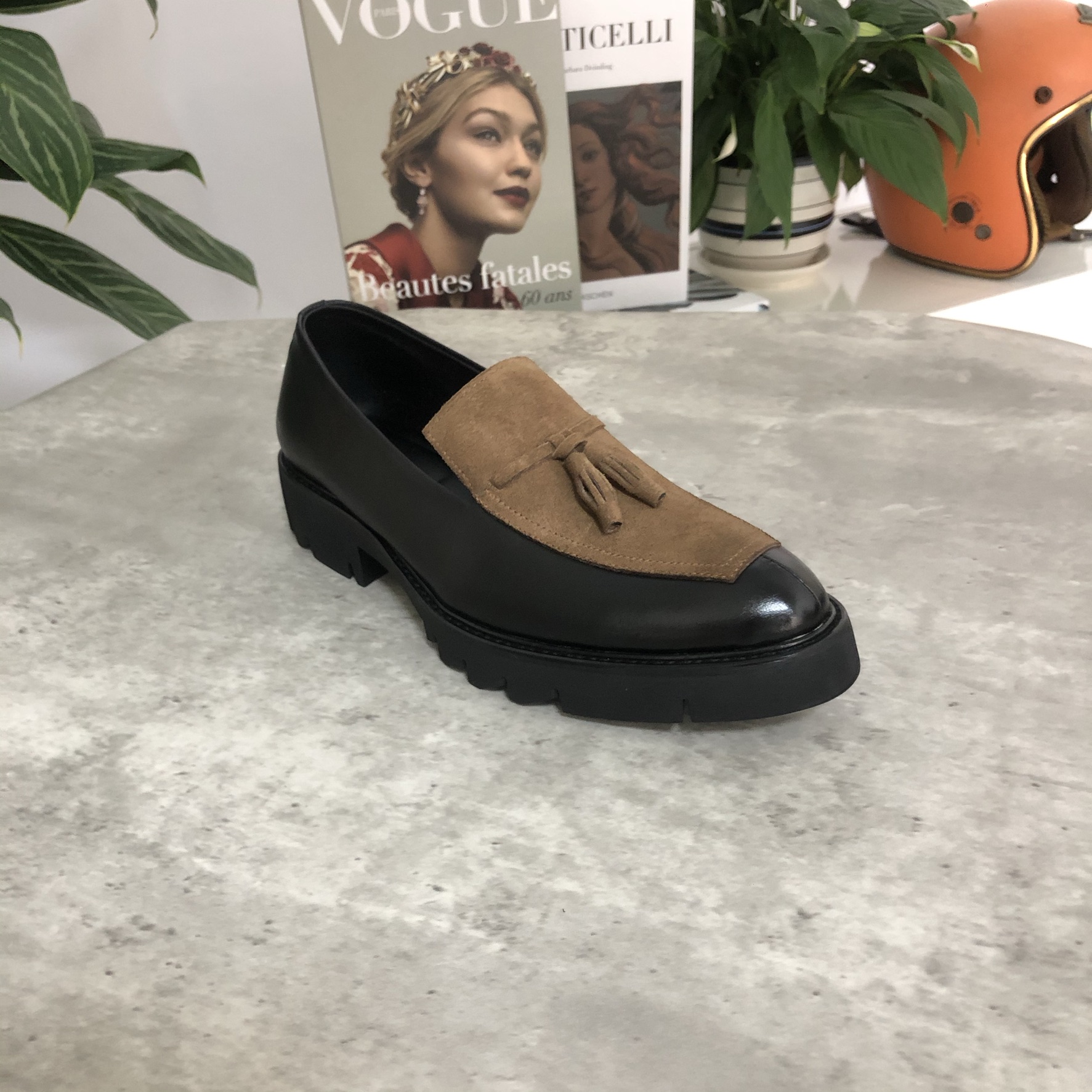 Giày lười nam da bò, Giày lười công sở nam, Giày tây nam, Giày lười nam tăng cao 6CM