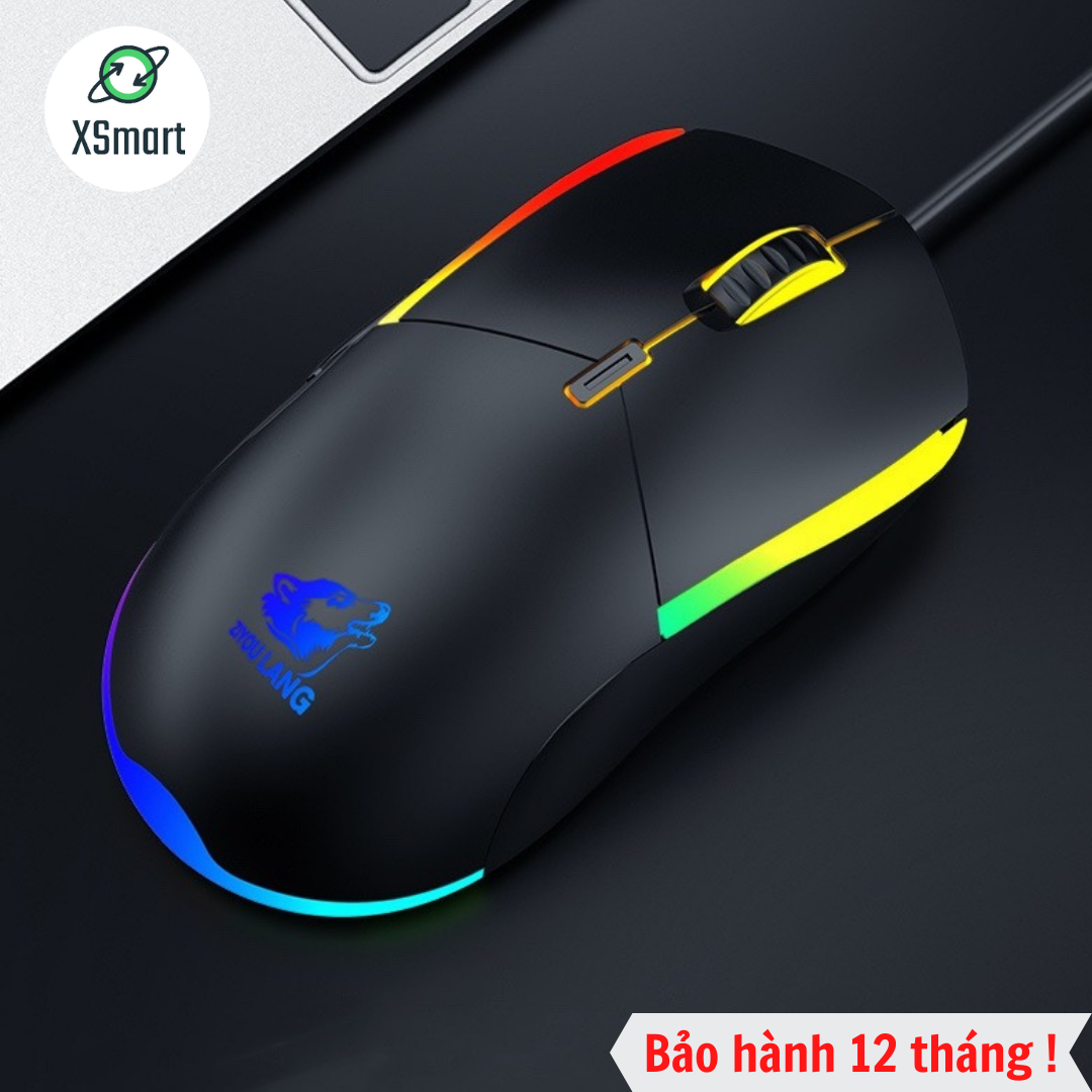 Chuột Máy Tính Có Đèn Led Đổi Màu XSmart V7 Gaming Mouse, Chỉnh DPI, Siêu Bền, Kết Nối Laptop PC, Sử Dụng Quang Học - Hàng Chính Hãng