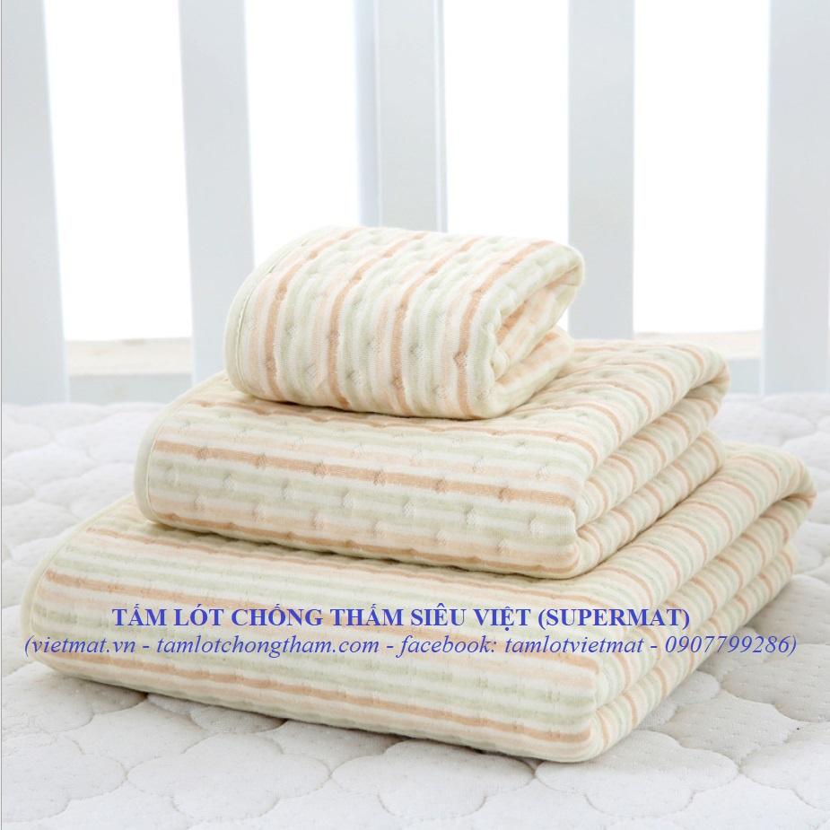 Size 60x70cm siêu lót chống thấm cho bé Supermat chống thấm tuyệt đối, không nóng bí, mềm êm, giặt máy lâu bền