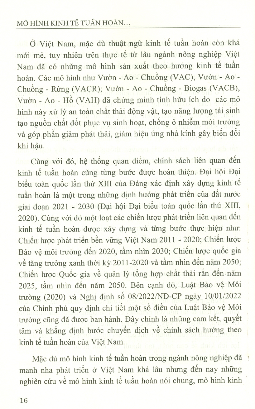 Mô Hình Kinh Tế Tuần Hoàn Trong Phát Triển Nông Nghiệp Bền Vững Ở Việt Nam