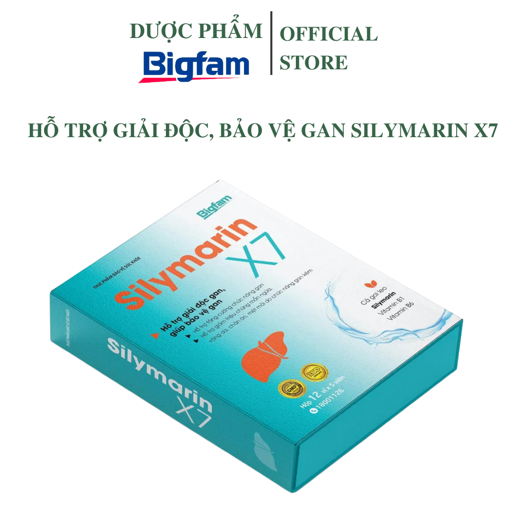 Thực phẩm bảo vệ sức khỏe viên uống hỗ trợ giải độc gan SILYMARIN X7 Bigfam