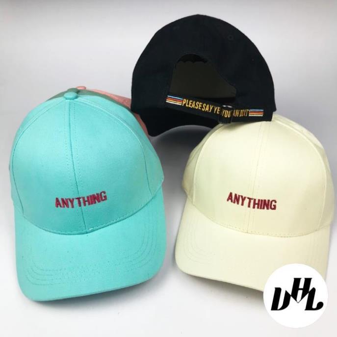 Mũ lưỡi trai VHL Store, nón kết thêu hình chữ Anything chất kaki cao cấp form unisex nam nữ