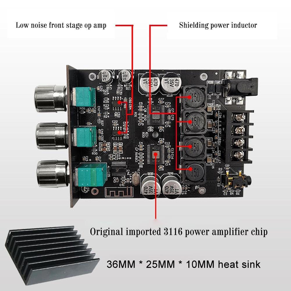 Bảng Mạch Khuếch Đại Âm Thanh ZK-1002T HIFI 2.0 Kênh 100Wx2 Chuyên Dụng